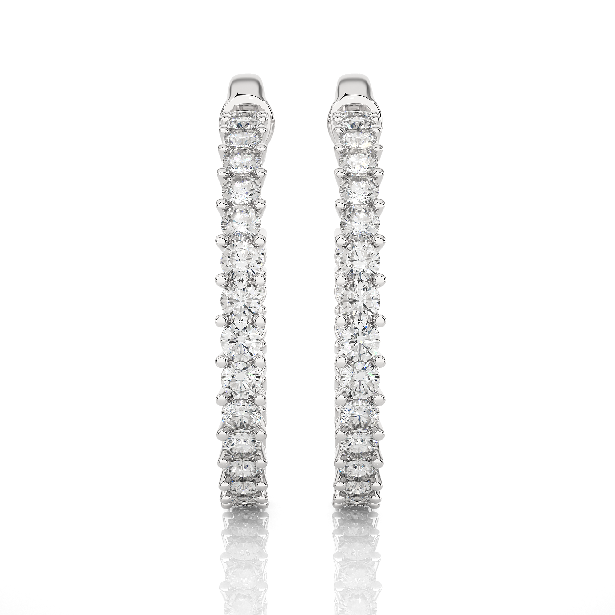 Buy 0.92Ct Natural Diamond Hoop Earrings | Solitairekart